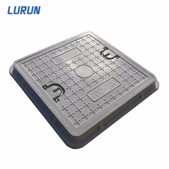 700X700mm FRP/GRP 복합 정사각형 맨홀 뚜껑(당김 고리 포함)